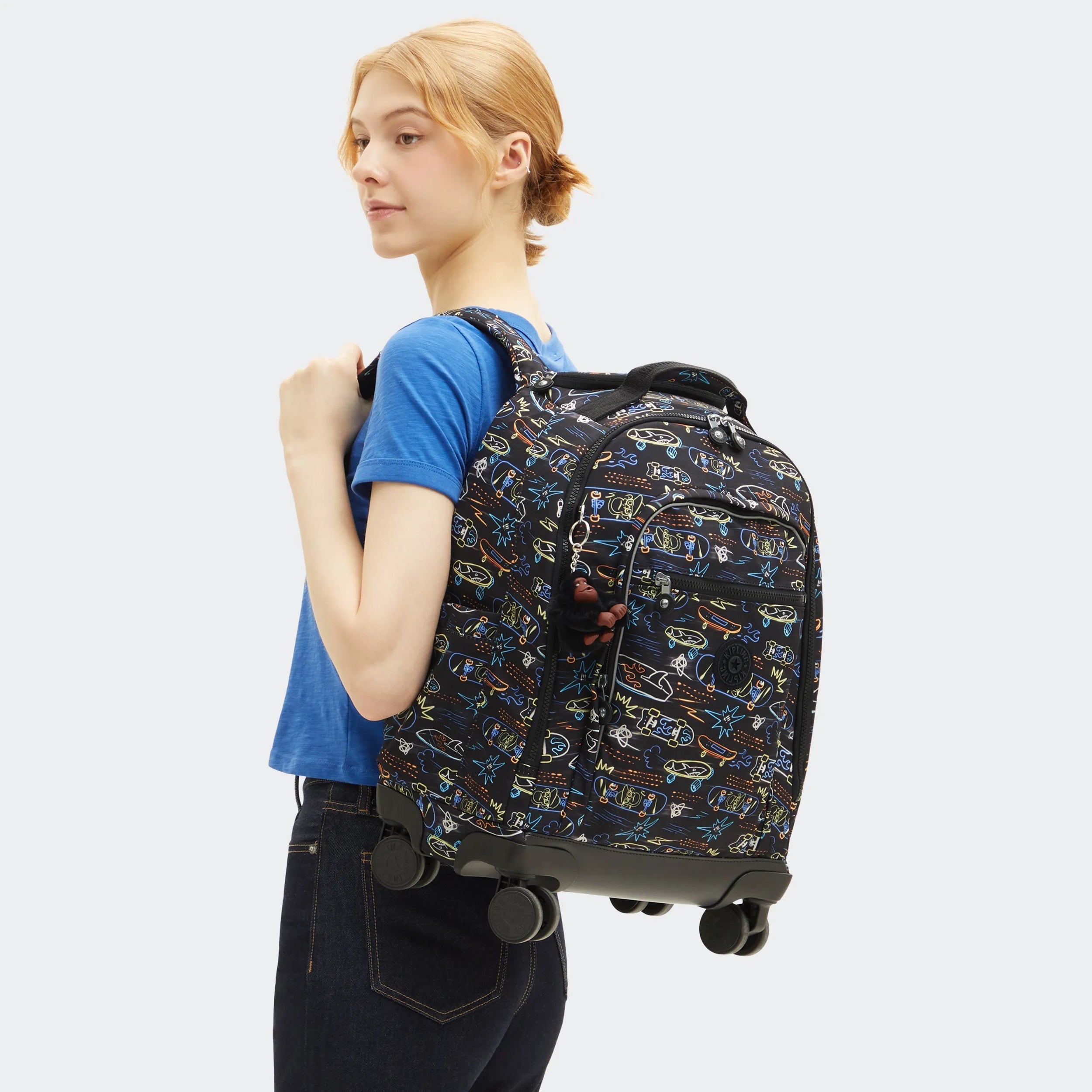 New Zea Printed 15 Laptop Rolling Backpack